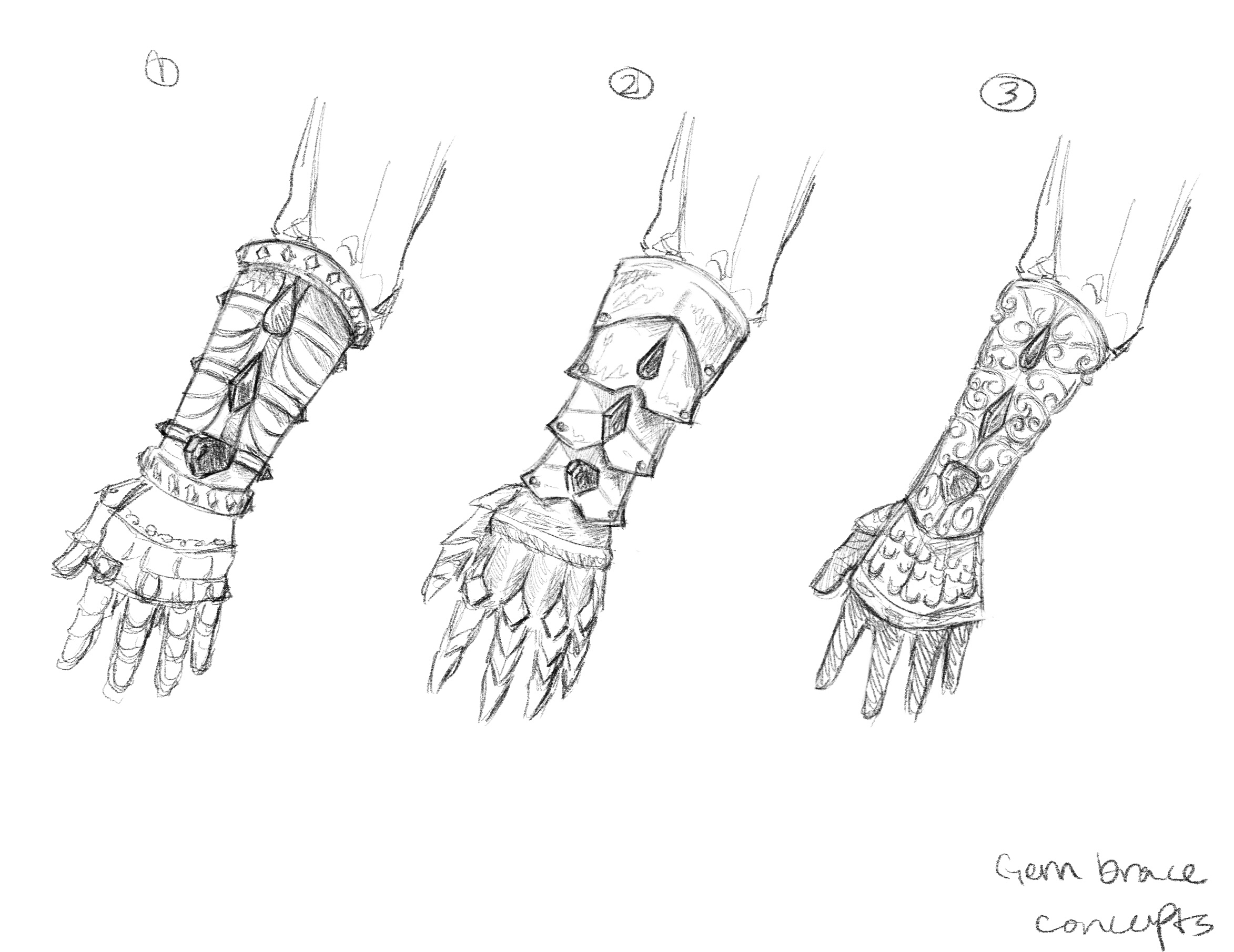 Early concepts for the left brace