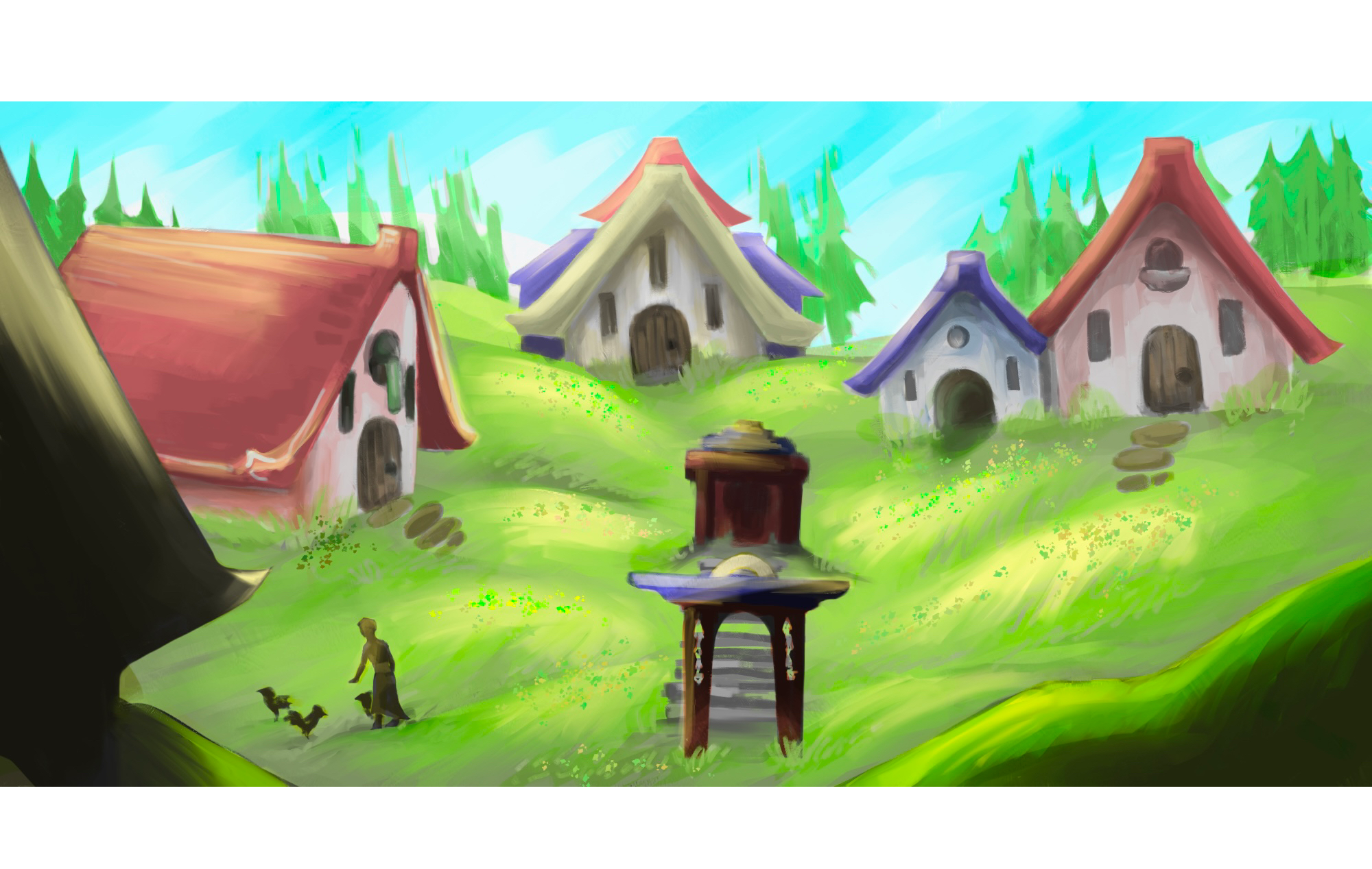 Colored Village Environment Concept