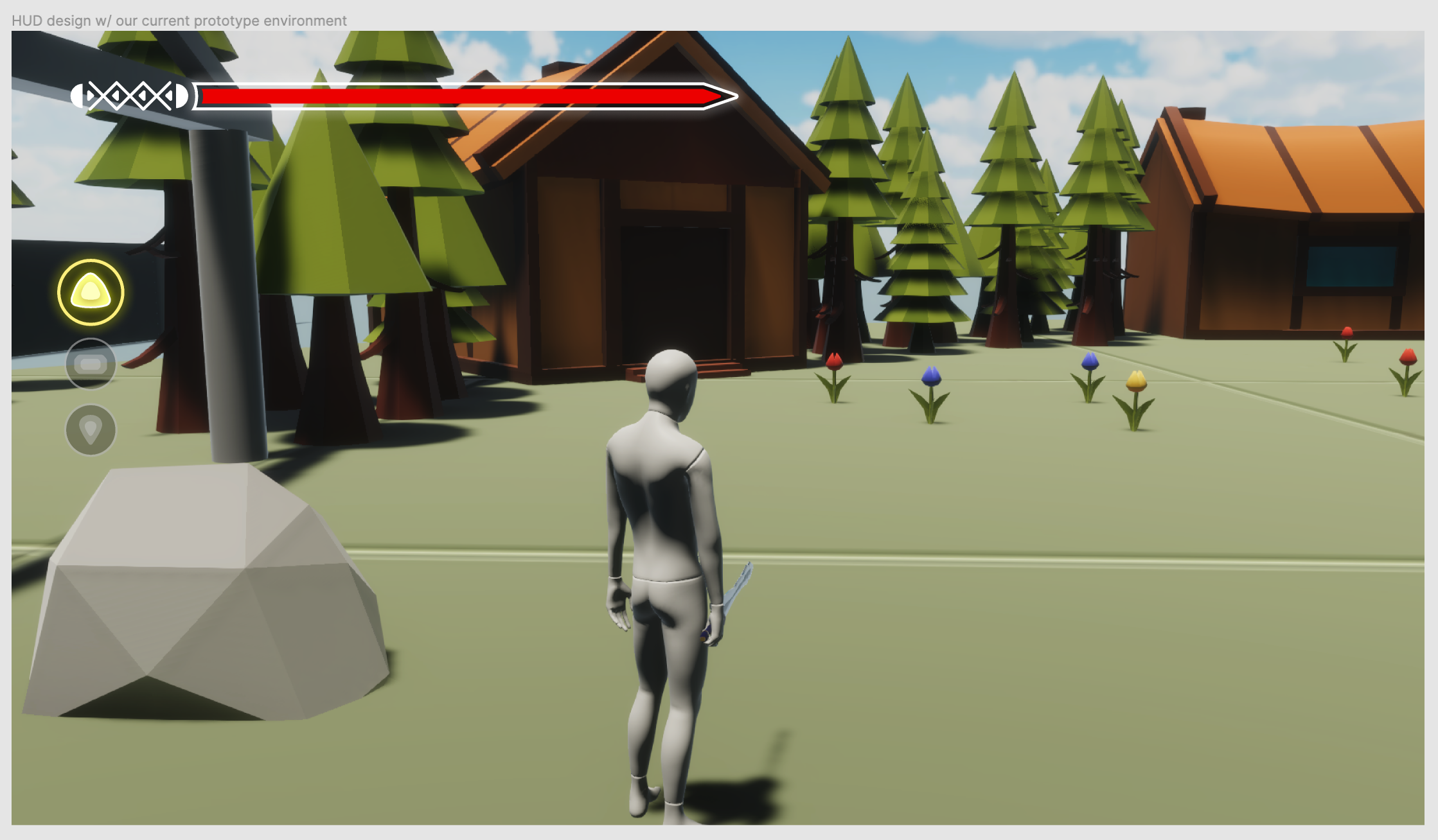 Initial HUD Design with Current Playtest Environment